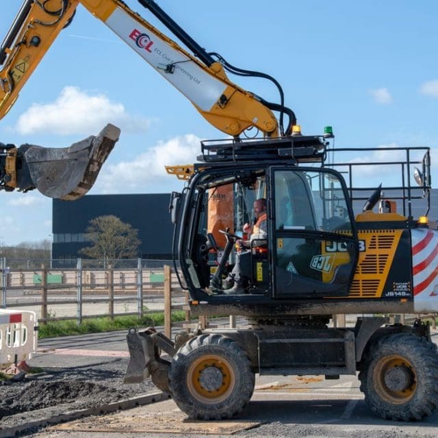 Houghton Regis Digger working on Groundworks