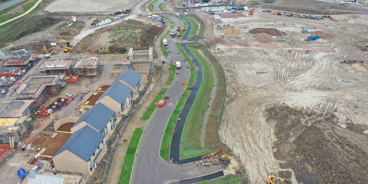 Civil Engineering Wintringham Park KP1 South Works progress in November 2022